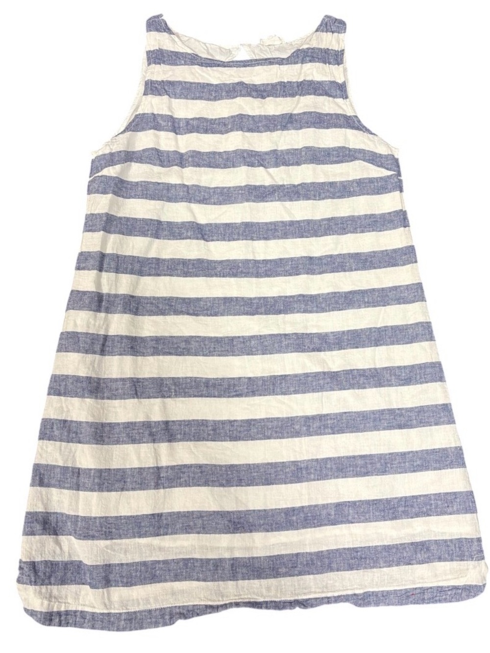 beachlunchlounge White and Blue Striped Sleeveless Shift Dress